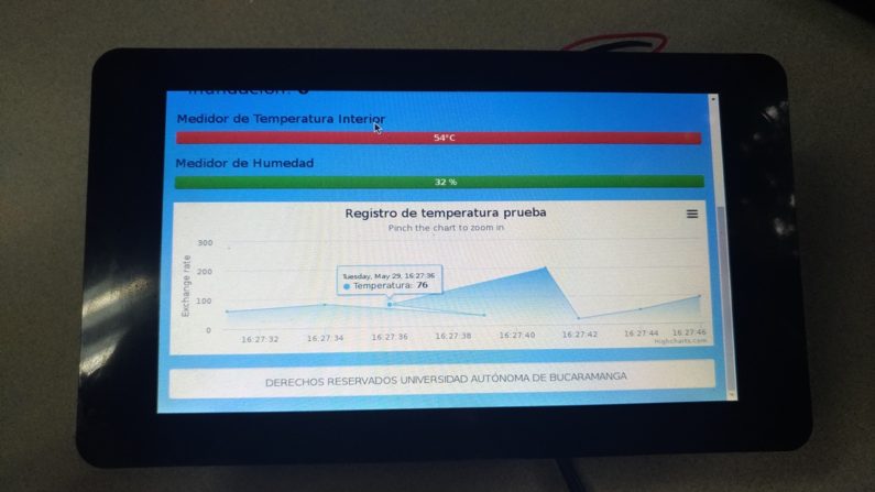Temperature history in the web interface
