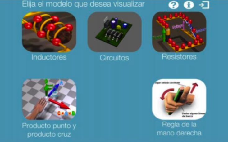 EducAR model selection menu